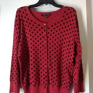 Cable & Gauge Polkadot Cardigan